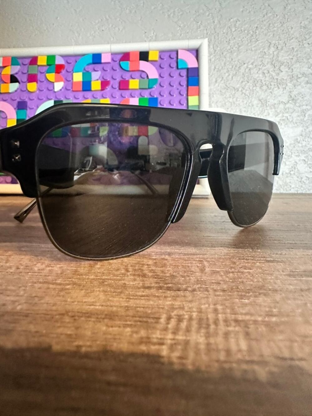 Valentino VLOGO Flat Top Sunglasses Black VA 4085 5001/87 54mm Aviator Italy